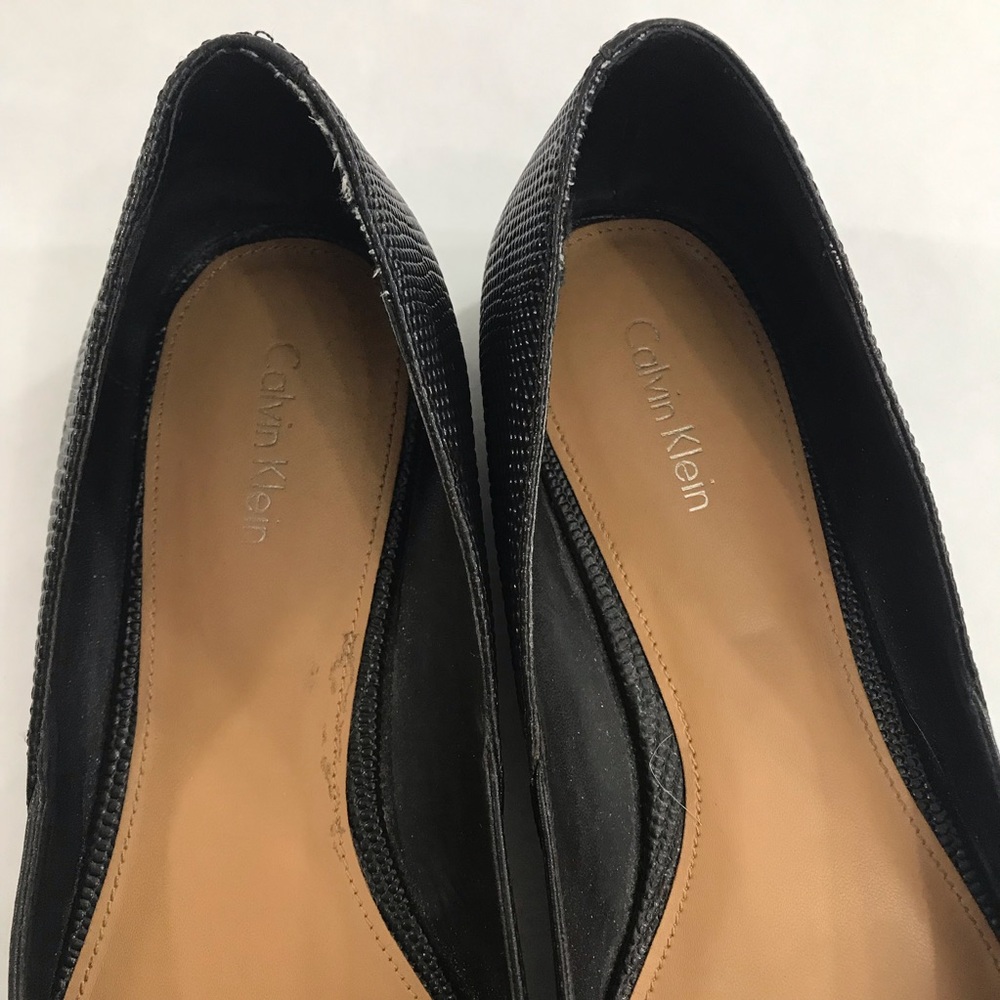 (Sold)Calvin Klein Womens Black Pointy Flats 8 1/2 - Picture 3 of 8
